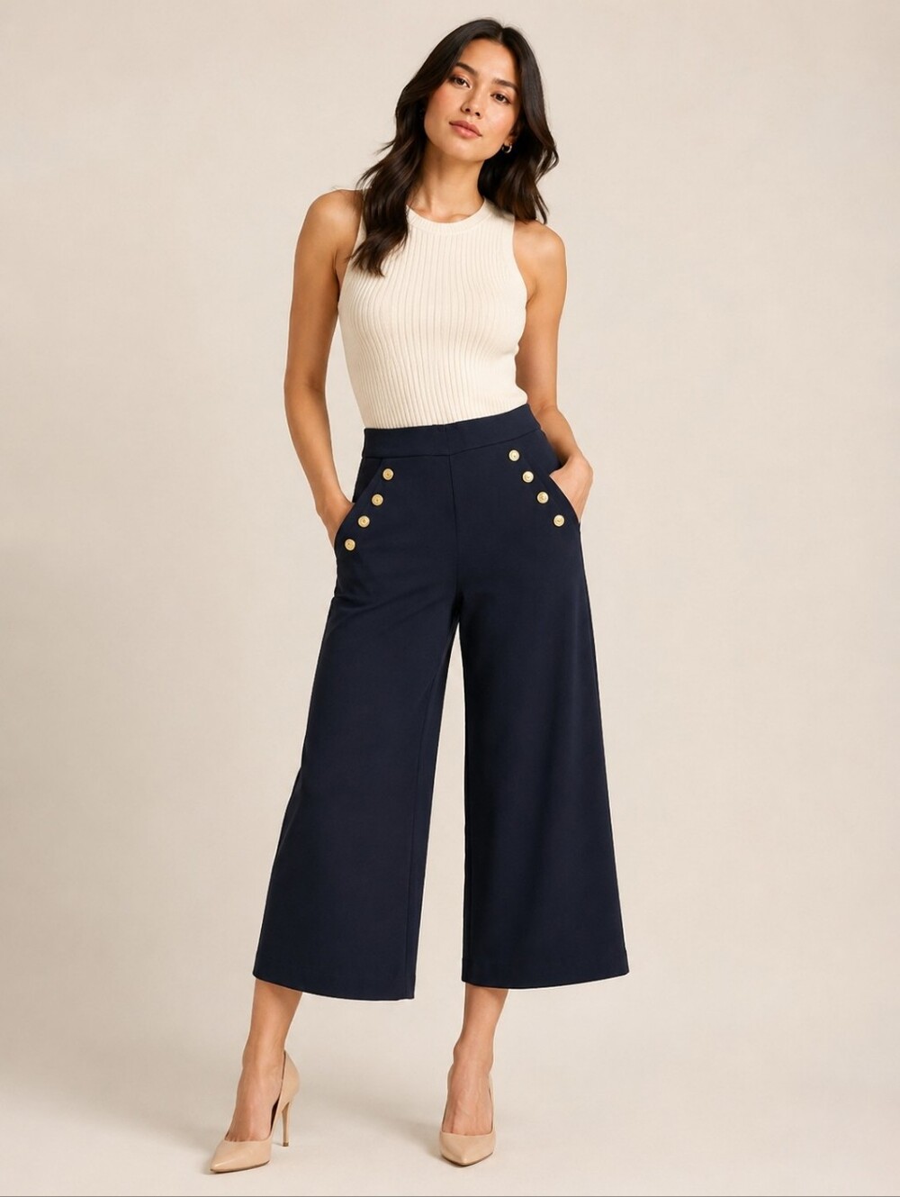 ❤️ NWOT! FIFTEEN TWENTY HIGH RISE WIDE LEG CROP PANTS, PULL ON, XS
